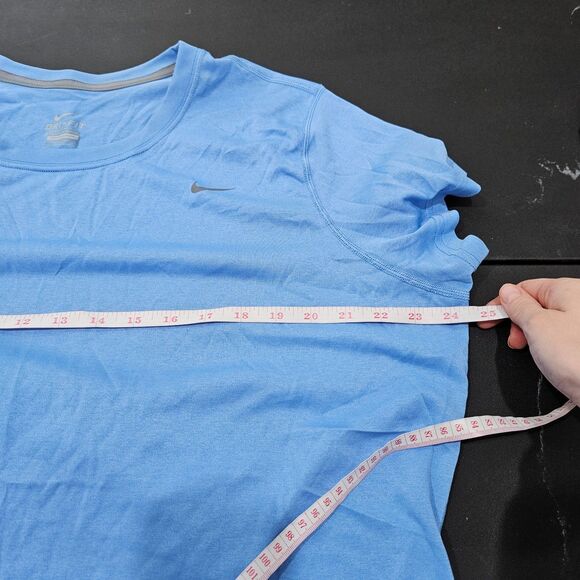 Nike Womens Dri Fit T-Shirt Size XXL Blue Short Sleeves Logo Casual Sporty Gym - Picture 7 of 8